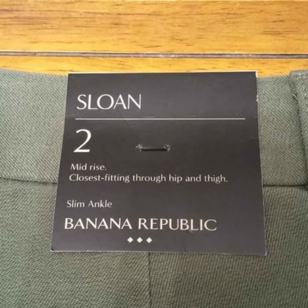 Banana Republic Sloan Slim Ankle NWT Green Pants Size 2 - Picture 5 of 6